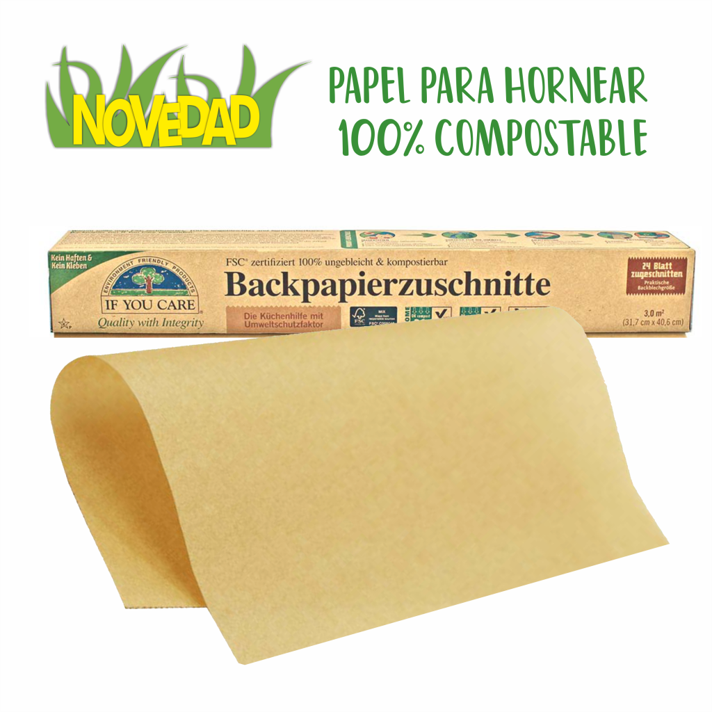 PAPEL DE HORNO 100% COMPOSTABLE -24hojas- Eco·Reciclat